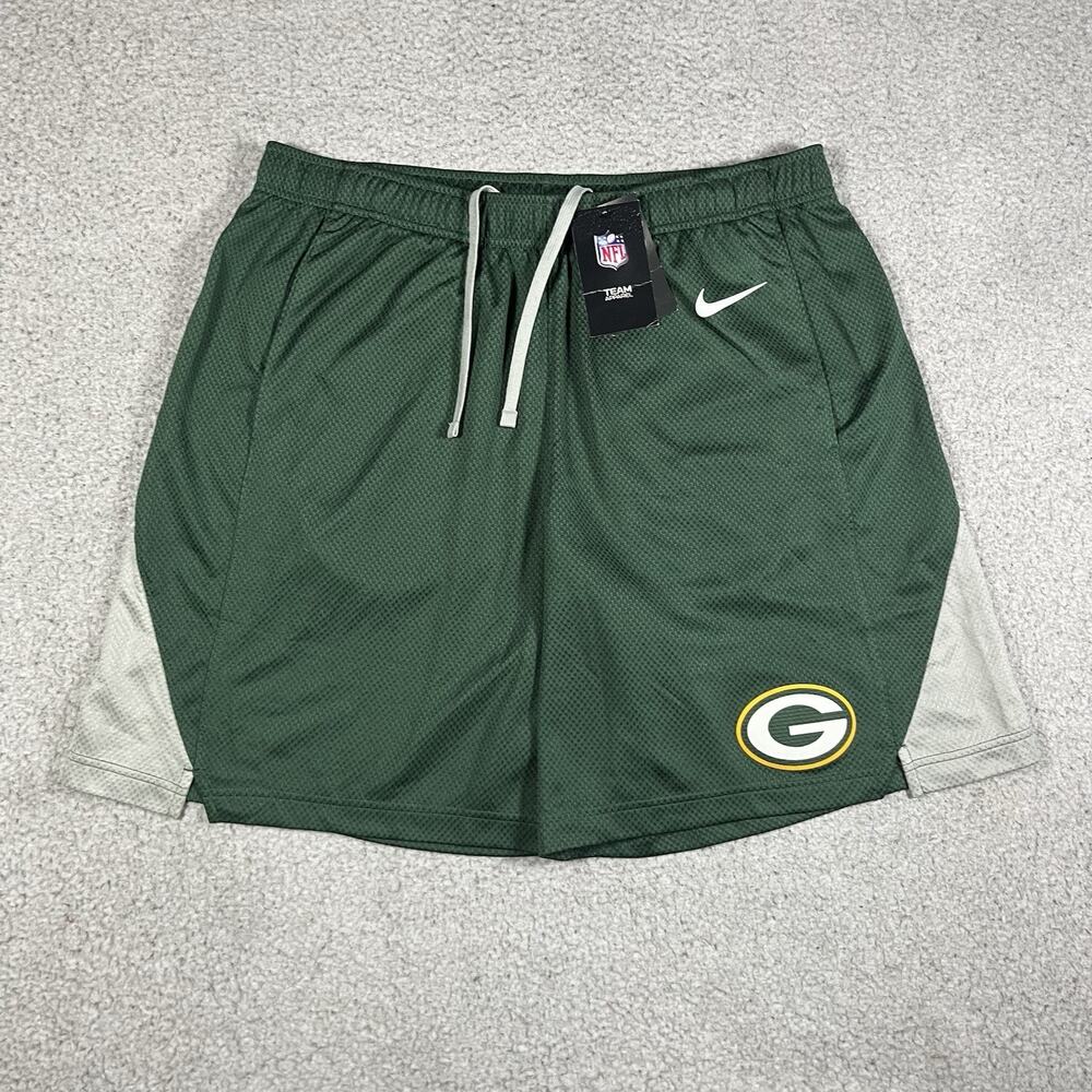 Green Bay Packers Shorts Mens 2XL Nike Dri-Fit Athletic NFL Football Training